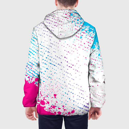 Мужская куртка Hollywood Undead neon gradient style вертикально / 3D-Черный – фото 4
