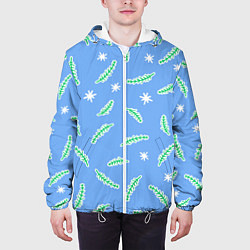 Куртка с капюшоном мужская Рождественская еловая ветвь, цвет: 3D-белый — фото 2