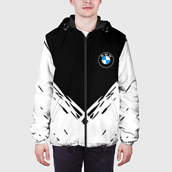 Куртка с капюшоном мужская BMW стильная геометрия спорт, цвет: 3D-черный — фото 2