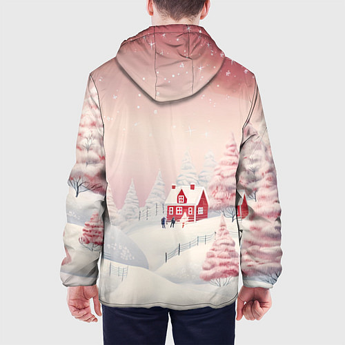 Мужская куртка Снежное сияние ночи / 3D-Черный – фото 4