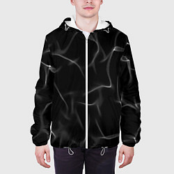 Куртка с капюшоном мужская Узор дыма, цвет: 3D-белый — фото 2