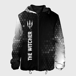 Куртка с капюшоном мужская The Witcher glitch на темном фоне по-вертикали, цвет: 3D-черный