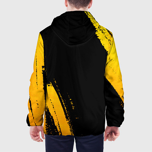 Мужская куртка Rust - gold gradient вертикально / 3D-Черный – фото 4