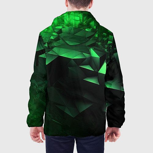 Мужская куртка Видение зеленого в абстракции / 3D-Белый – фото 4