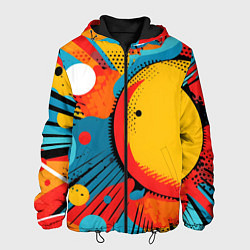 Куртка с капюшоном мужская Поп-арт абстракция, цвет: 3D-черный