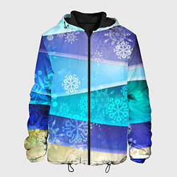 Мужская куртка Абстрактный синий волнистый фон со снежинками