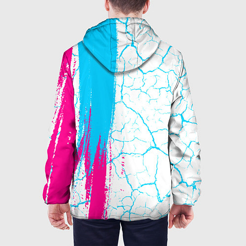 Мужская куртка Bring Me the Horizon neon gradient style по-вертик / 3D-Черный – фото 4