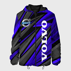 Куртка с капюшоном мужская Volvo - Синий спортивный, цвет: 3D-черный