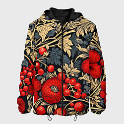 Мужская куртка Новогодние ягодки и узоры