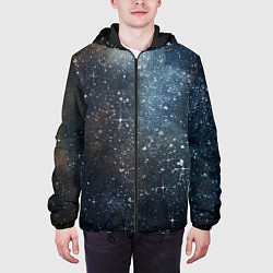 Куртка с капюшоном мужская Темное космическое звездное небо, цвет: 3D-черный — фото 2