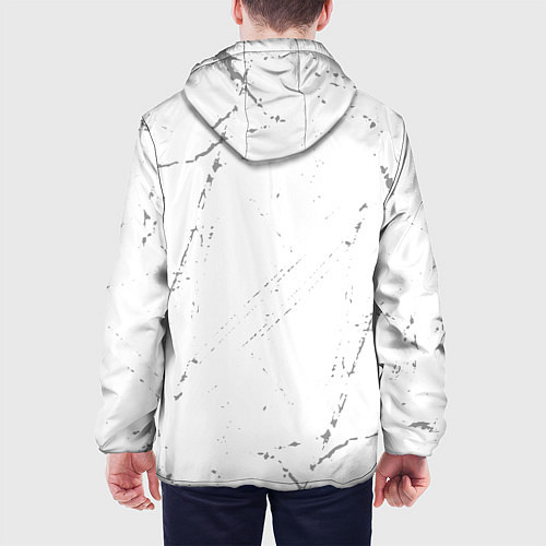 Мужская куртка Skillet glitch на светлом фоне вертикально / 3D-Белый – фото 4