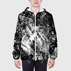 Куртка с капюшоном мужская Зимний лес узоры, цвет: 3D-белый — фото 2