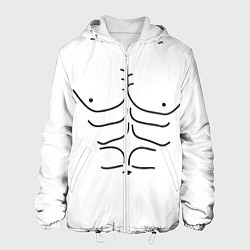 Куртка с капюшоном мужская Качок, цвет: 3D-белый