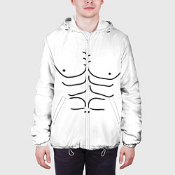 Куртка с капюшоном мужская Качок, цвет: 3D-белый — фото 2