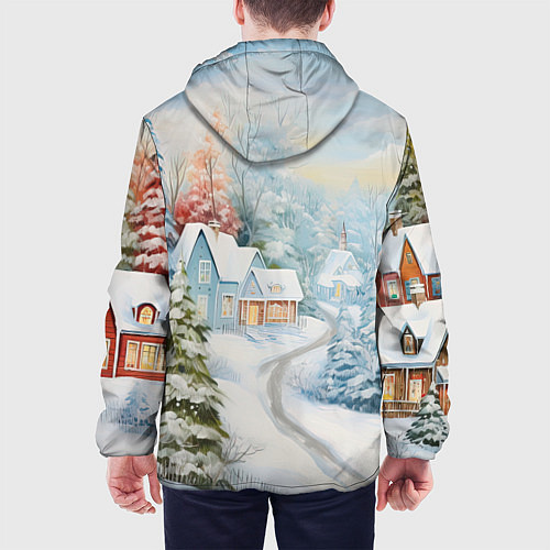 Мужская куртка Морозная феерия ночи / 3D-Черный – фото 4