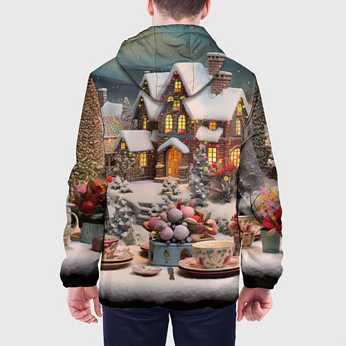 Мужская куртка Объемные новогодние домики / 3D-Белый – фото 4