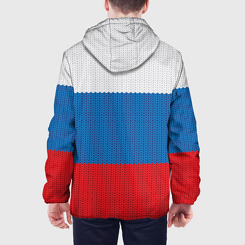 Мужская куртка Вязаный российский флаг / 3D-Белый – фото 4