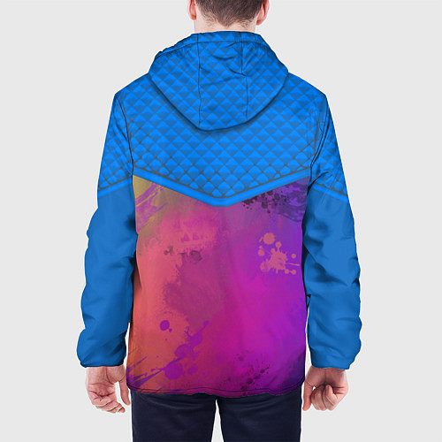 Мужская куртка Кляксы и цветной туман / 3D-Белый – фото 4