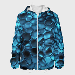 Куртка с капюшоном мужская Синее стекло, цвет: 3D-белый