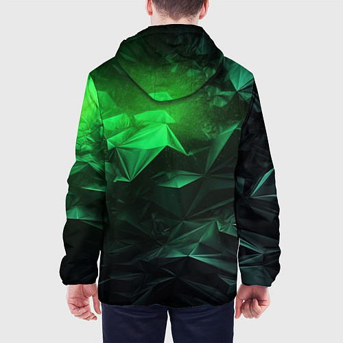 Мужская куртка Глубина зеленого абстракции / 3D-Белый – фото 4