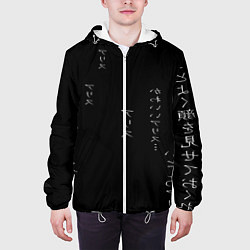 Куртка с капюшоном мужская Майка с иероглифами, цвет: 3D-белый — фото 2