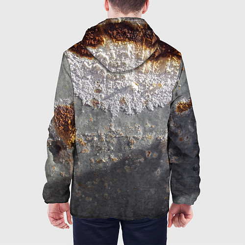 Мужская куртка Коррозия металла гранж текстура / 3D-Белый – фото 4