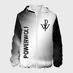 Мужская куртка Powerwolf glitch на светлом фоне вертикально