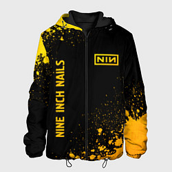 Куртка с капюшоном мужская Nine Inch Nails - gold gradient вертикально, цвет: 3D-черный