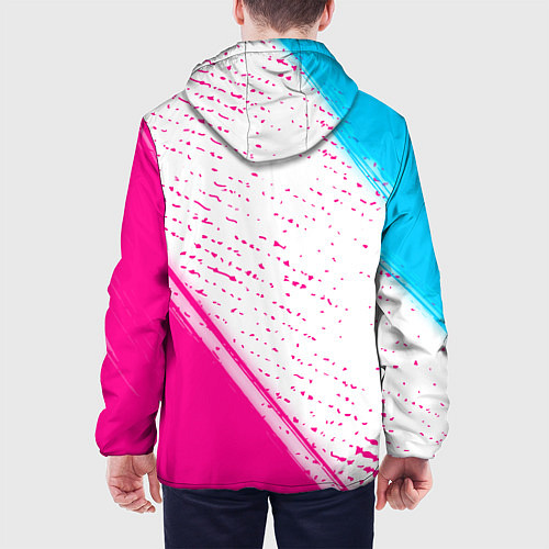 Мужская куртка Thirty Seconds to Mars neon gradient style вертика / 3D-Черный – фото 4