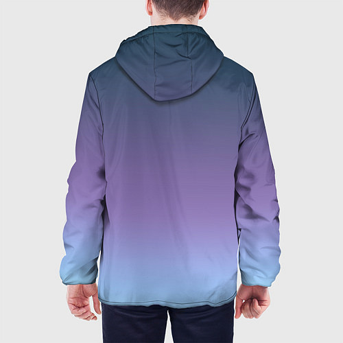 Мужская куртка Градиент синий фиолетовый голубой / 3D-Белый – фото 4