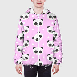 Куртка с капюшоном мужская Милая улыбающаяся панда, цвет: 3D-белый — фото 2