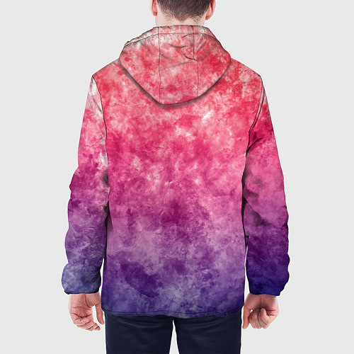 Мужская куртка Абстракция - сине-красные облака / 3D-Черный – фото 4