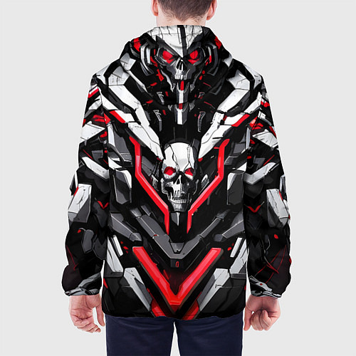 Мужская куртка Красный скелетный киберпанк доспех / 3D-Белый – фото 4