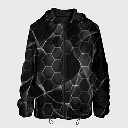 Куртка с капюшоном мужская Чёрные соты, цвет: 3D-черный