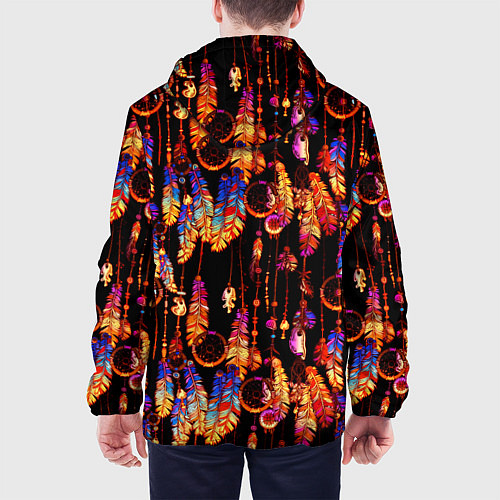 Мужская куртка Ловцы снов с яркими перьями / 3D-Черный – фото 4