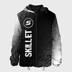 Куртка с капюшоном мужская Skillet glitch на темном фоне по-вертикали, цвет: 3D-черный