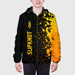 Куртка с капюшоном мужская Slipknot - gold gradient по-вертикали, цвет: 3D-черный — фото 2