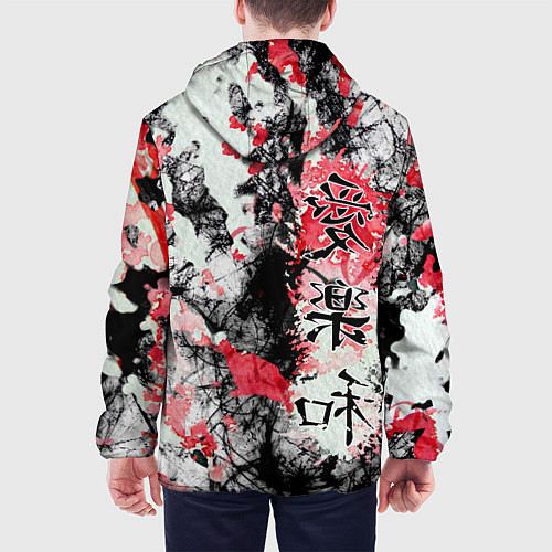 Мужская куртка Японский стиль иероглифы / 3D-Черный – фото 4