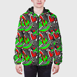 Куртка с капюшоном мужская Разноцветные кеды, цвет: 3D-черный — фото 2
