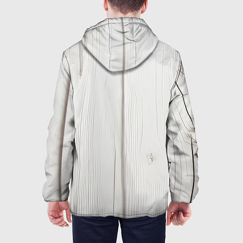 Мужская куртка Текстура дерева - нейросеть / 3D-Белый – фото 4