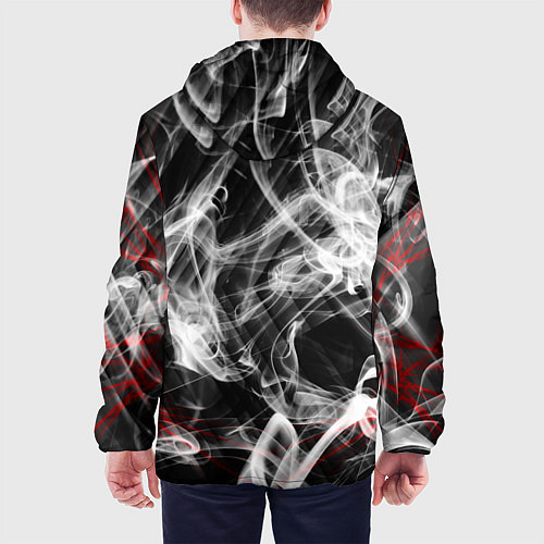 Мужская куртка Серый дым узоры / 3D-Белый – фото 4