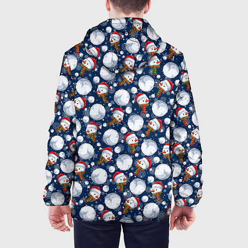 Мужская куртка Весёлые снеговики - паттерн / 3D-Белый – фото 4