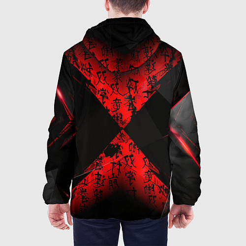 Мужская куртка Иероглифы и текстуры / 3D-Черный – фото 4