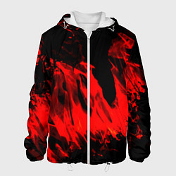 Куртка с капюшоном мужская Красное пламя, цвет: 3D-белый