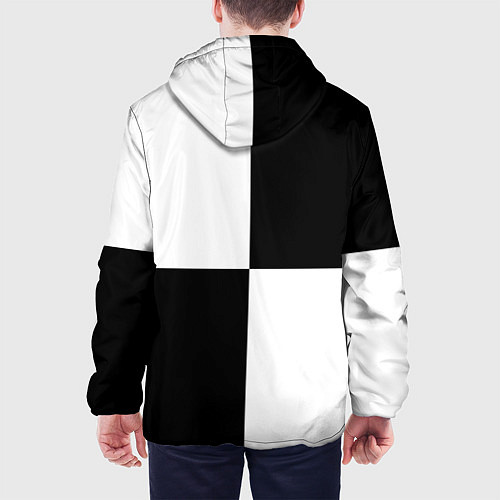 Мужская куртка Шахматы - ферзь / 3D-Белый – фото 4