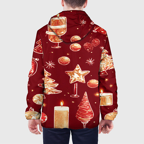 Мужская куртка Новогодний и рождественский узор / 3D-Черный – фото 4