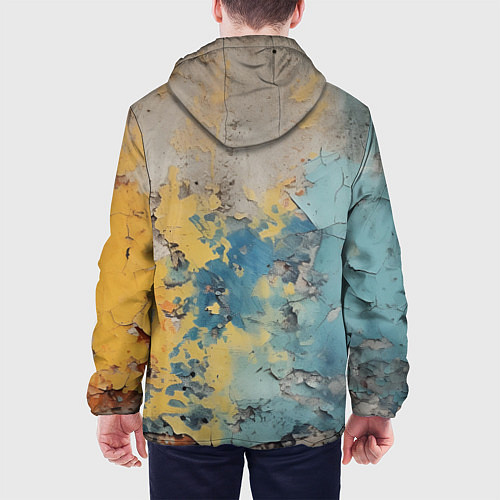 Мужская куртка Гранжевая стена с краской / 3D-Белый – фото 4