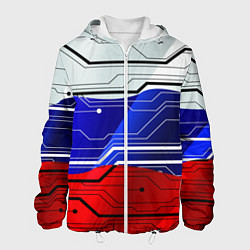 Куртка с капюшоном мужская Символика: русский хакер, цвет: 3D-белый