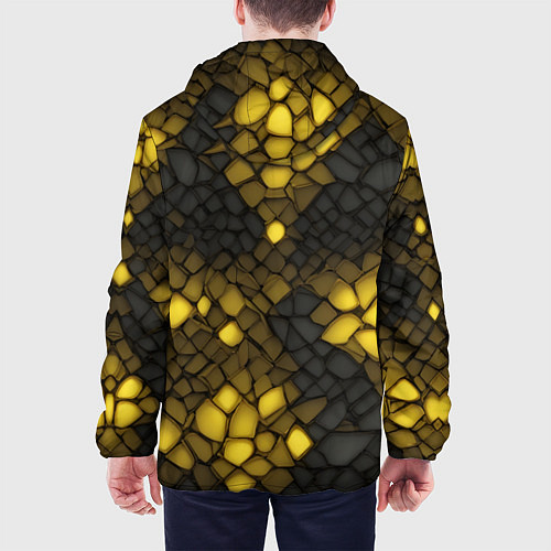 Мужская куртка Жёлтый трескающийся камень / 3D-Черный – фото 4