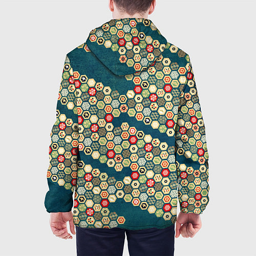 Мужская куртка Традиционный японский узор: черепаховый панцирь-со / 3D-Белый – фото 4